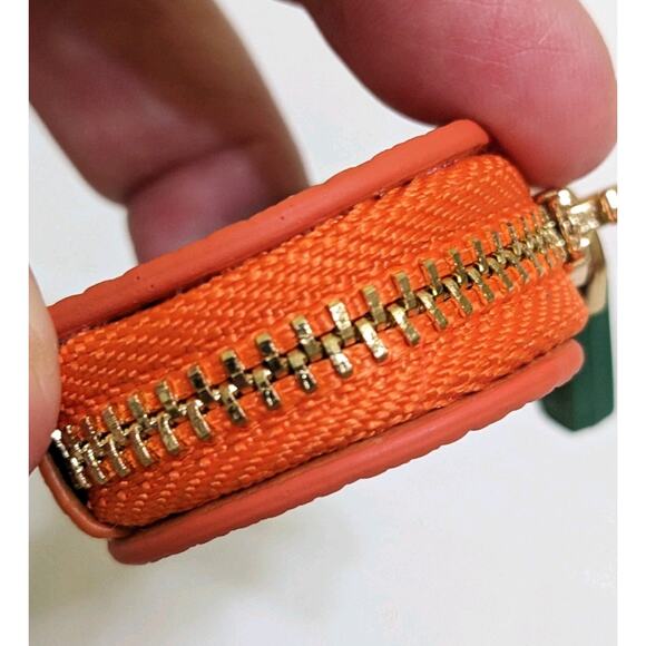 Cute Orange Fruit Change Purse AirTag Holder Bag Charm With Zipper New Trendy - Picture 2 of 4
